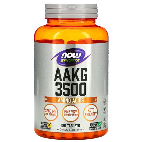 Now Foods Sports AAKG 3500 Amino Acids 180 Tablets Walmart