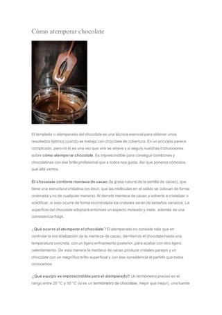 C Mo Atemperar Chocolate Pdf Descarga Gratuita