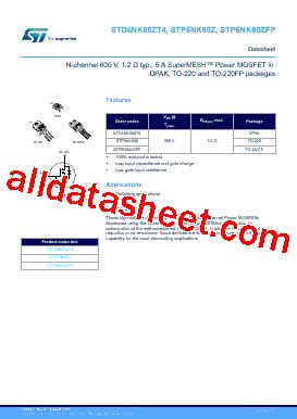 P Nk Zfp Datasheet Pdf Stmicroelectronics