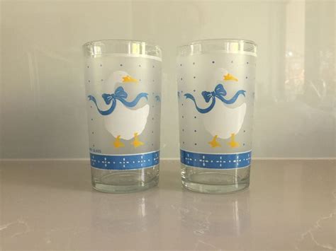 Vintage Libbey Glasses Country Geese Pattern Libbey Glasses