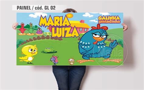 Painel Galinha Pintadinha Personalizado Nome E Idade Elo