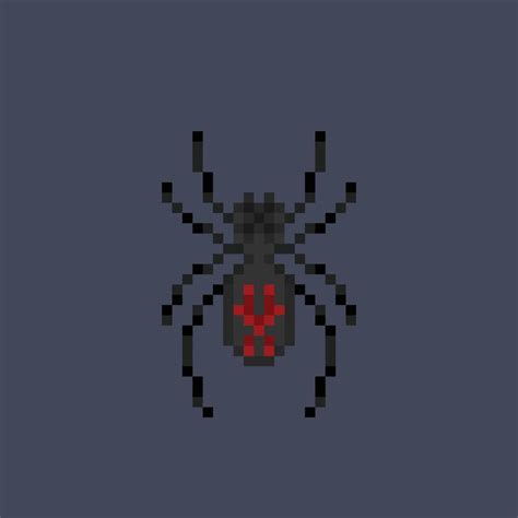 Black Spider In Pixel Art Style 22907053 Vector Art At Vecteezy