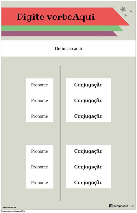 Pôster De Conjugação De Verbos Storyboard Por Pt Examples