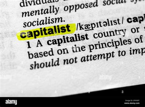 Highlighted Word Capitalist Concept And Meaning Stock Photo Alamy