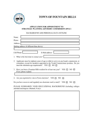 Fillable Online Fh Az Commission Application Form Town Of Fountain