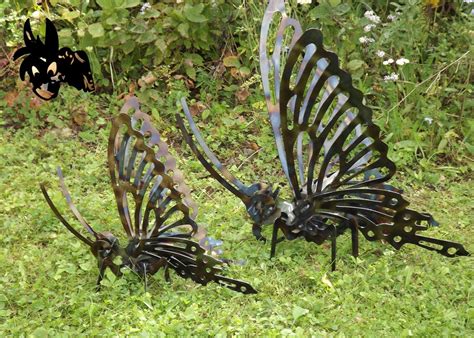 Large Metal Art Butterfly Steel Art Butterfly Garden Art Etsy