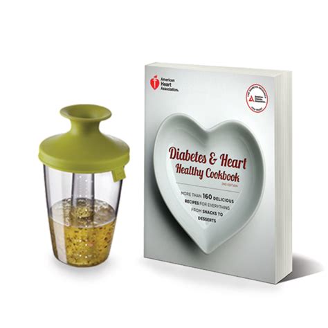 Set Diabetes And Heart Healthy Cookbook And Dressing Shaker Kit