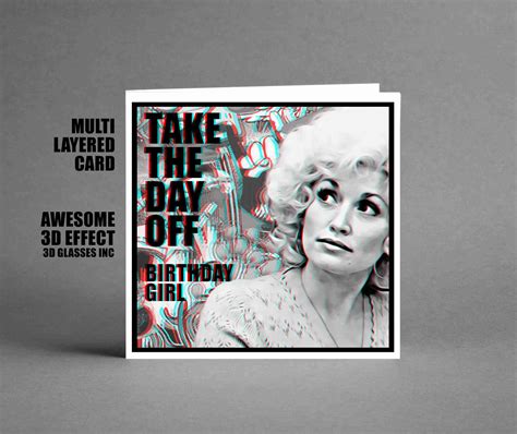 Dolly Parton Unique 3d Birthday Card Personalised Dolly Parton Card