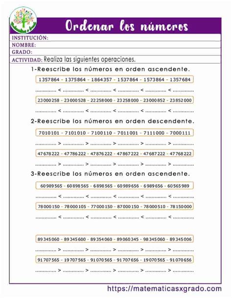 Ejercicios Con N Meros Grandes Para Imprimir