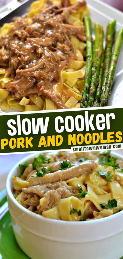 Slow Cooker Pork And Noodles Recipe Slow Cooker Pork Crockpot Pork Slow Cooker Recipes Pork