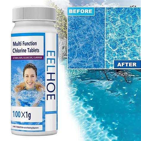 【cw】 100pcs Pool Cleaning Tablet Floating Chlorine Hot Tub Chemical Dispenser Cleaner