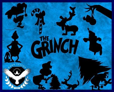 50 Grinch Silhouette | Grinch Clipart | Grinch SVG | Christmas SVG ...