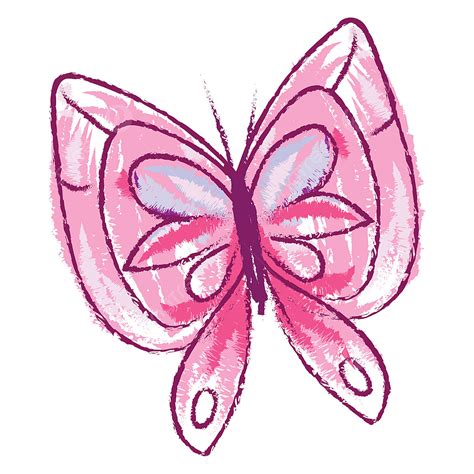 Dibujo De Una Mariposa Rosa Aislado Sobre Fondo Blanco Visto PNG