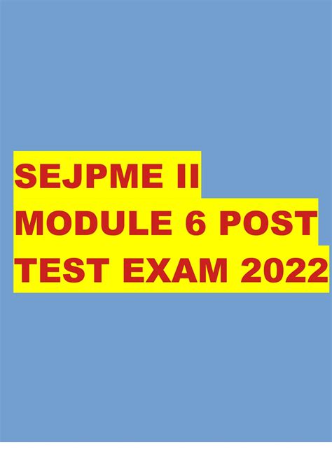 Sejpme Ii Module Post Test Exam Sejpme Stuvia Us