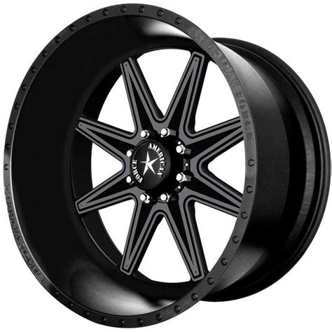 24x14 American Force EVADE FP8 Black Flat-Solid REV Wheels and Rims