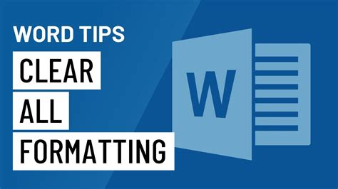 Word Quick Tip Clear All Formatting Youtube