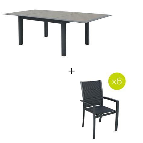 Ensemble Table De Jardin Extensible Allure Effet Bois Muscade