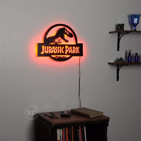 Jurassic Park Sign Led Lighted Jurassic Park By Signschromatic