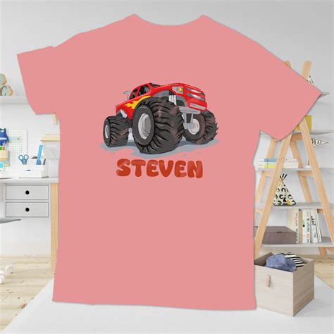 Personalized Monster Truck Shirt Tractor Kids T Shirt Custom Name