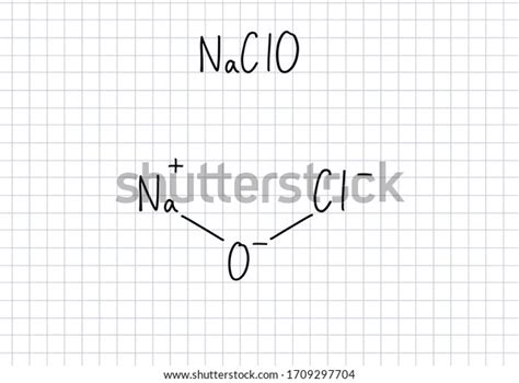 Sodium Hypochlorite Handwritten Chemical Formula Illustration Stock