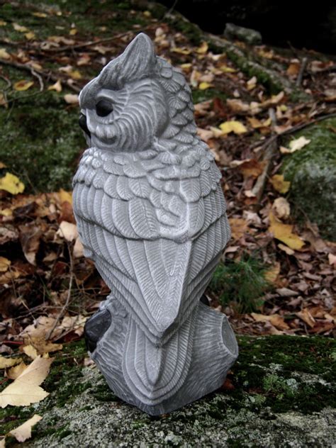 Perched Owl Concrete Garden Statue By Westwindhomegarden On Etsy