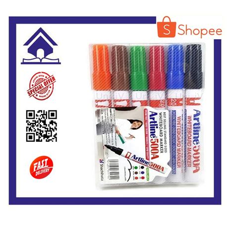 PMB Artline Whiteboard Marker 500A 6 Pcs Set Shopee Malaysia