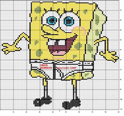 spongebob pixel art grid - waltonfryman