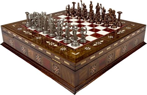 Amazon Luxury Greek Mythology Chess Set With Storage Cabinet