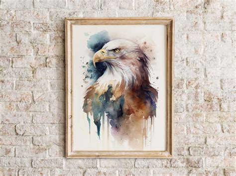 Bald Eagle Watercolor Painting Printable Wall Art Instant Download ...