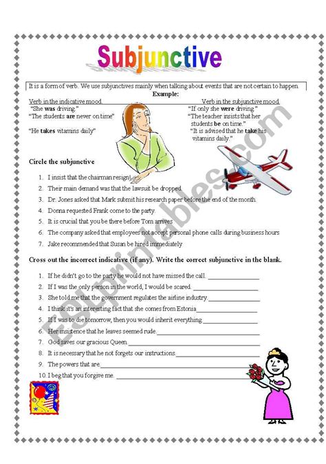 Subjunctive ESL Worksheet By Kut314