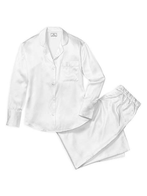 White Silk Pajama Set Editorialist