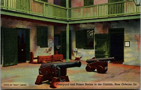 VTG Courtyard And Prison Rooms Cabildo New Orleans Louisiana LA Linen