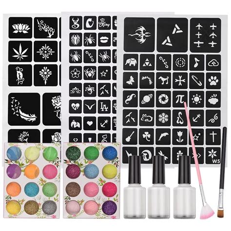 Anself Glitter Puder Kit 24 Flaschen Feines Glitzer Puder Tattoo Kinder