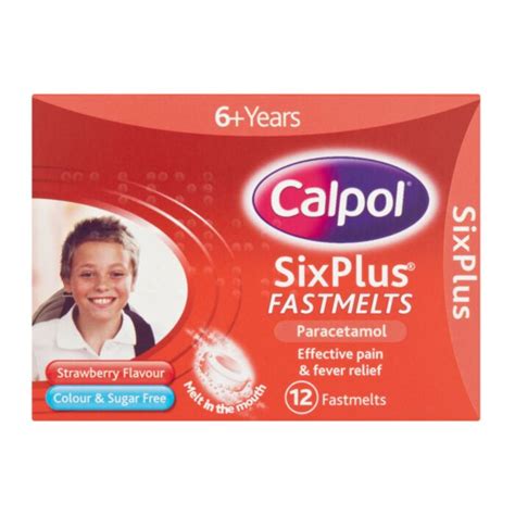 Calpol Six Plus Fast Melts Strawberry Flavour 12 Tablets Reach Pharmacy Uk