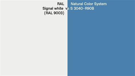 Ral Signal White Ral 9003 Vs Natural Color System S 3040 R90b Side By