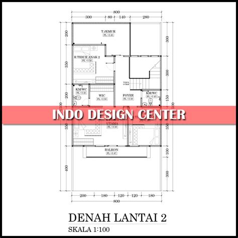 17 Denah Rumah 2 Lantai 8 X 15 Denah Rumah