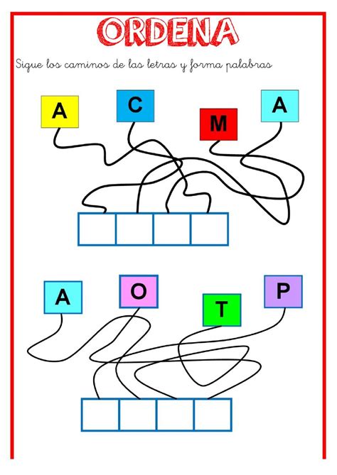 Ficha Online De Ordenar Letras Artofit