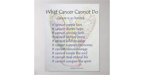 What Cancer Cannot Do Poem Poster Print | Zazzle