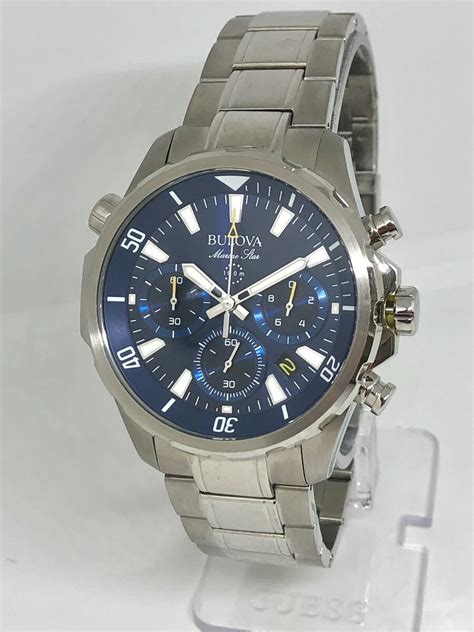 Bulova Men S Chronograph Marine Star Stainless Steel Bracelet Watch