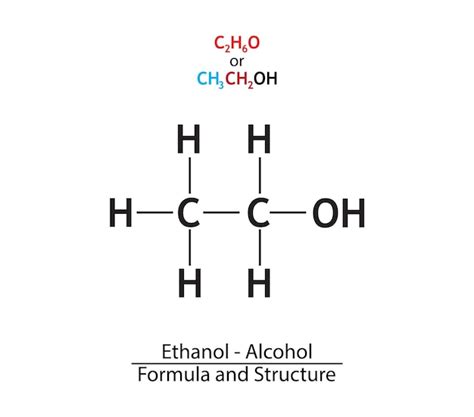 Etanol Alkohol Wz R Chemiczny I Struktura Premium Wektor