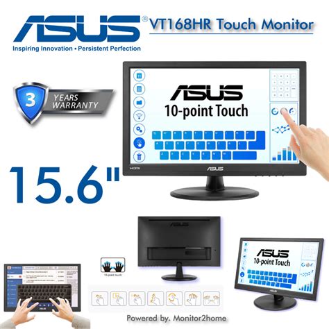 Asus Vt168hr Touch Monitor 15 6 1366x768 จอสัมผัสแบบ 10 Point Touch Hdmi Flicker Free