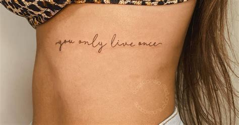 Tattoo That Says You Only Live Once Handwritten On