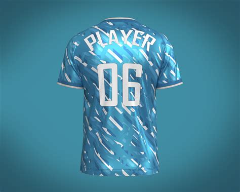 ArtStation - Soccer Blue And White Stripe jersey Player-06 | Resources