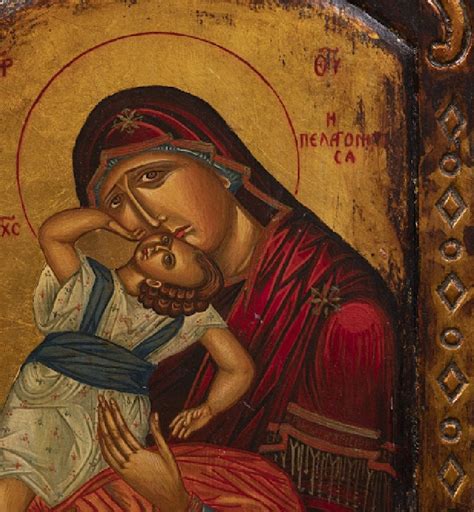 Icono Bizantino Icono Ortodoxo Santa Virgen María Con El Etsy España