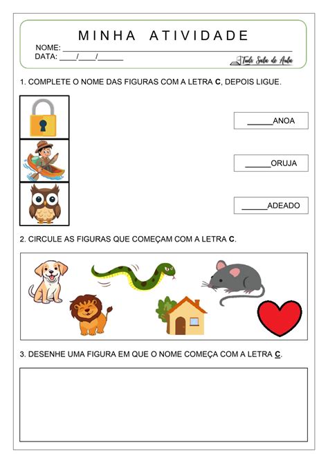 Atividade de alfabetização - Letra C - Tudo Sala de Aula