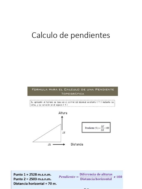 Cálculo De Pendientes Y Distancias En Mapas Pdf
