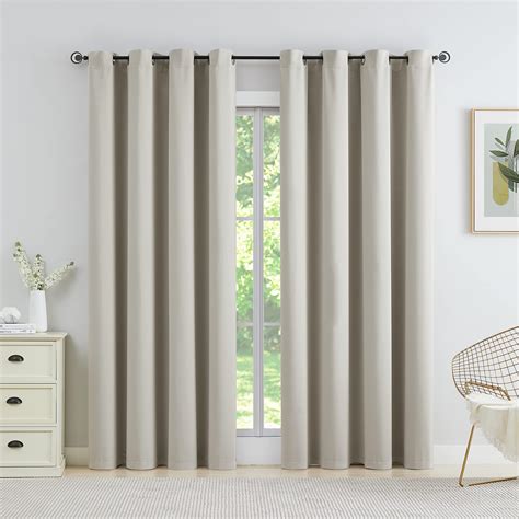 West Lake Natural Heavy Thick Linen Textured Blackout Curtains For