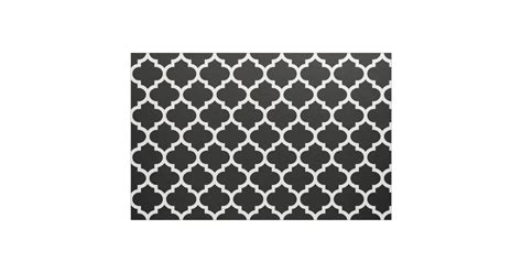 Black And White Moroccan Quatrefoil Trellis Fabric Zazzle