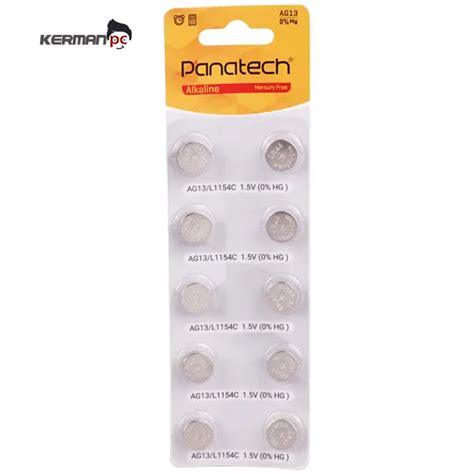 باتری سکه ای Panatech Alkaline AG13/L1154C بسته ۱۰ عددی - کالا 45 ...