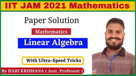 Iit Jam 2021 Mathematics Paper Solution Linear Algebra Iit Jam